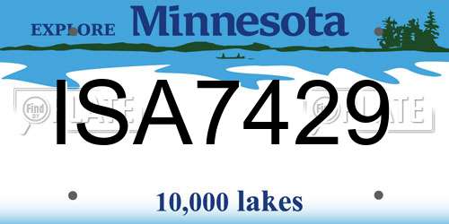 ISA7429 Minnesota License Plate