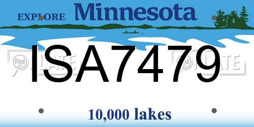 ISA7479 Minnesota License Plate
