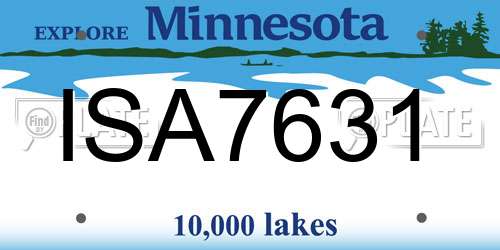 ISA7631 Minnesota License Plate