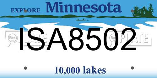 ISA8502 Minnesota License Plate