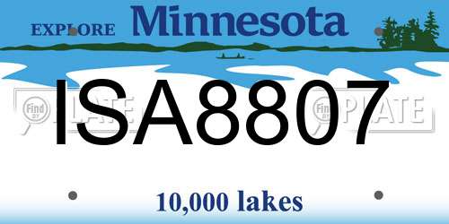 ISA8807 Minnesota License Plate