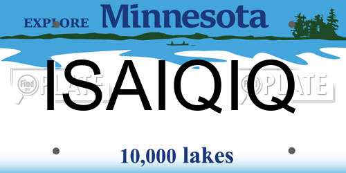 ISAIQIQ Minnesota License Plate