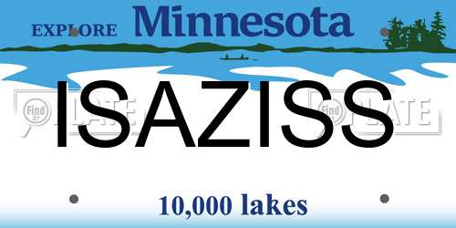 ISAZISS Minnesota License Plate