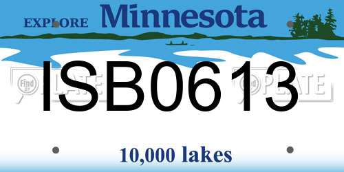 ISB0613 Minnesota License Plate