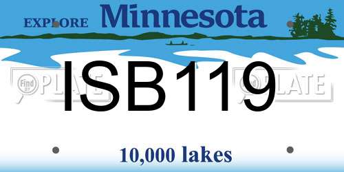 ISB119 Minnesota License Plate