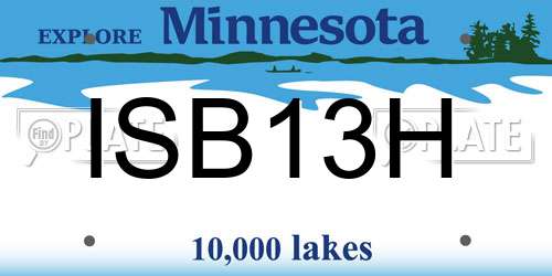ISB13H Minnesota License Plate