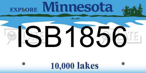 ISB1856 Minnesota License Plate