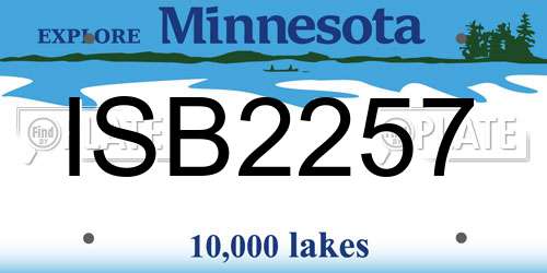 ISB2257 Minnesota License Plate