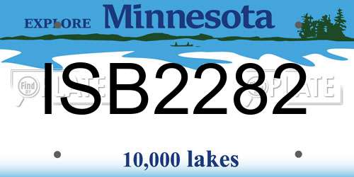 ISB2282 Minnesota License Plate