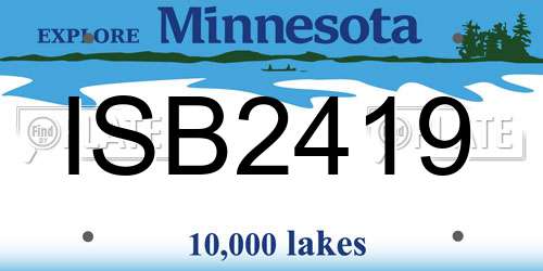 ISB2419 Minnesota License Plate