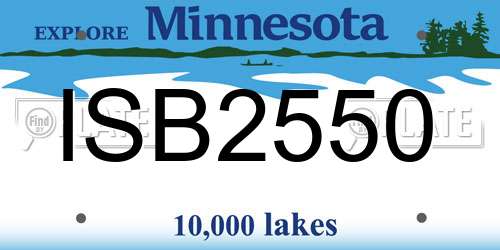 ISB2550 Minnesota License Plate