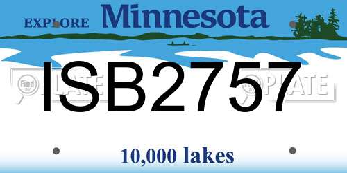 ISB2757 Minnesota License Plate