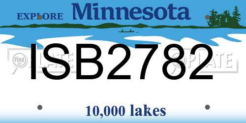 ISB2782 Minnesota License Plate