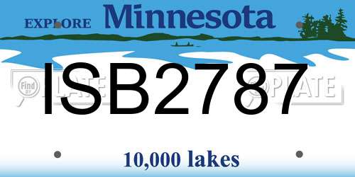 ISB2787 Minnesota License Plate