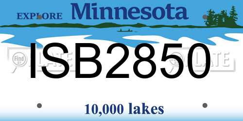 ISB2850 Minnesota License Plate
