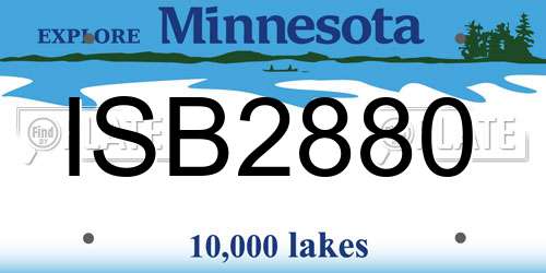 ISB2880 Minnesota License Plate