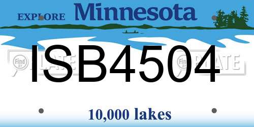 ISB4504 Minnesota License Plate