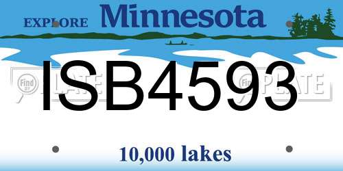 ISB4593 Minnesota License Plate