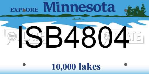 ISB4804 Minnesota License Plate