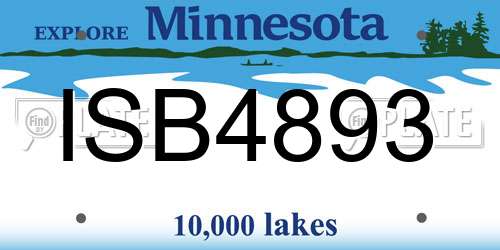 ISB4893 Minnesota License Plate
