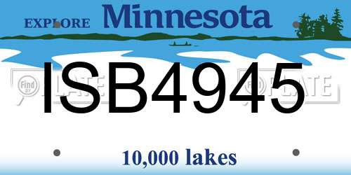 ISB4945 Minnesota License Plate