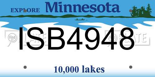 ISB4948 Minnesota License Plate