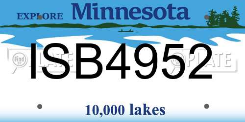 ISB4952 Minnesota License Plate