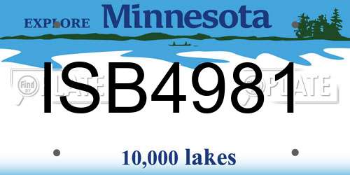 ISB4981 Minnesota License Plate