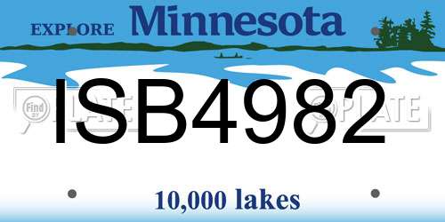 ISB4982 Minnesota License Plate