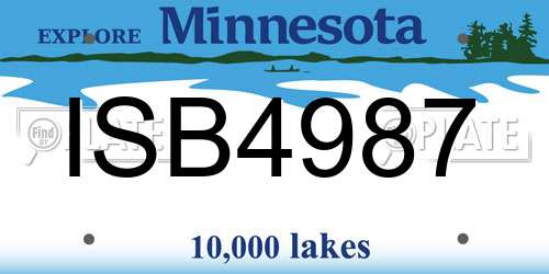 ISB4987 Minnesota License Plate
