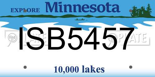ISB5457 Minnesota License Plate