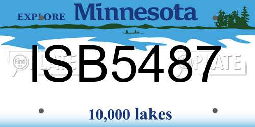 ISB5487 Minnesota License Plate