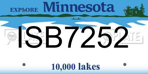 ISB7252 Minnesota License Plate