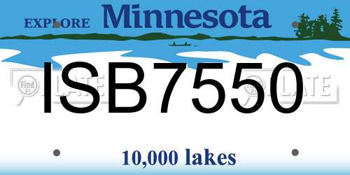 ISB7550 Minnesota License Plate