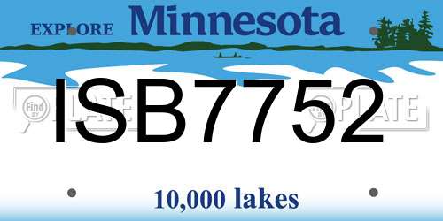 ISB7752 Minnesota License Plate