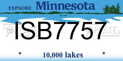 ISB7757 Minnesota License Plate