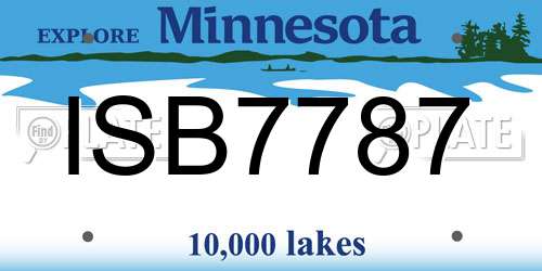 ISB7787 Minnesota License Plate