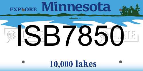 ISB7850 Minnesota License Plate