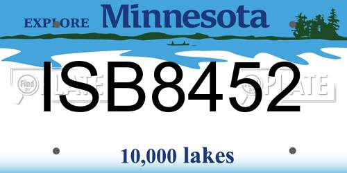 ISB8452 Minnesota License Plate