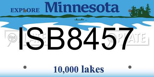 ISB8457 Minnesota License Plate