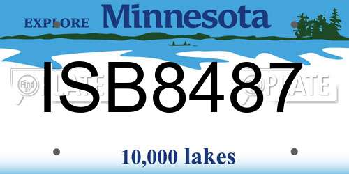 ISB8487 Minnesota License Plate