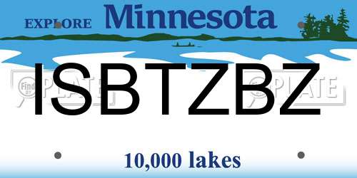 ISBTZBZ Minnesota License Plate