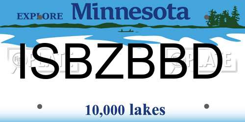 ISBZBBD Minnesota License Plate