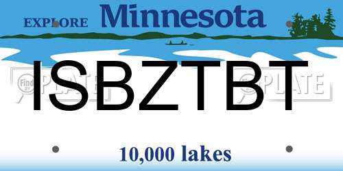 ISBZTBT Minnesota License Plate