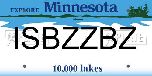 ISBZZBZ Minnesota License Plate