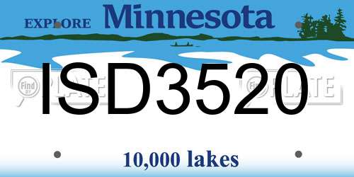 ISD3520 Minnesota License Plate