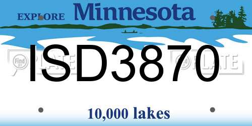 ISD3870 Minnesota License Plate
