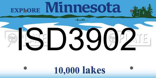 ISD3902 Minnesota License Plate