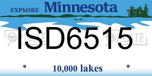 ISD6515 Minnesota License Plate