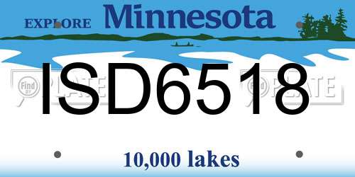 ISD6518 Minnesota License Plate